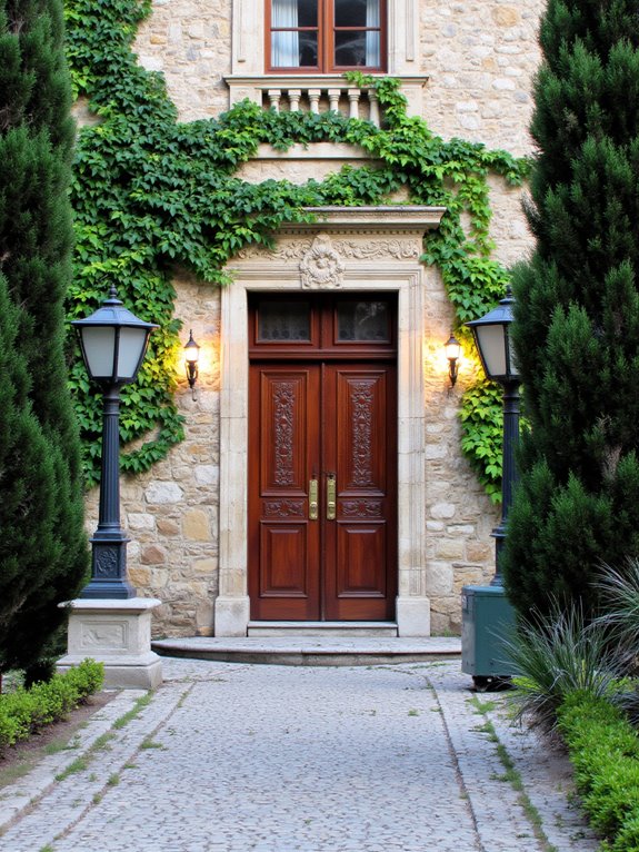 elegant double doors entrance