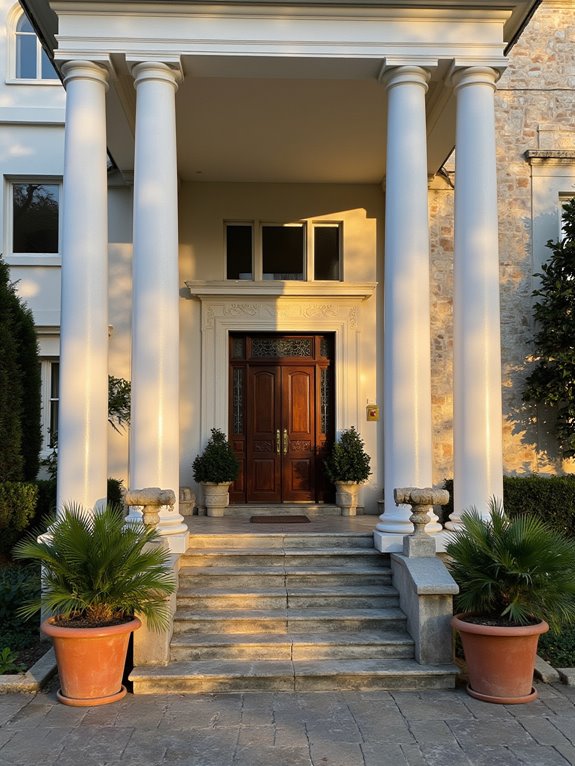 elegant entrance architectural pillars
