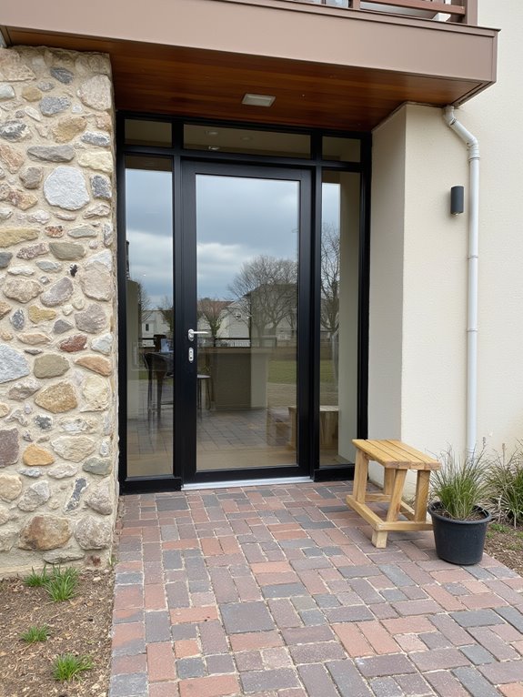 elegant glass door entrance
