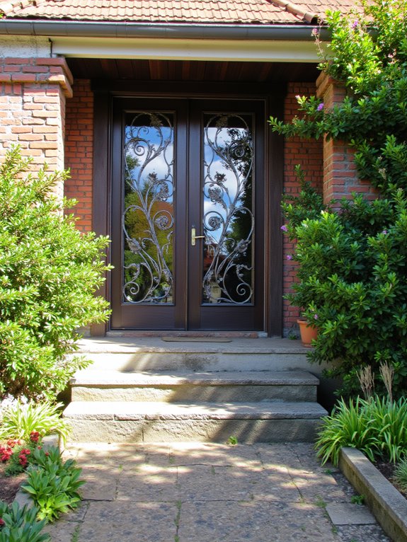 elegant glass entrance grilles