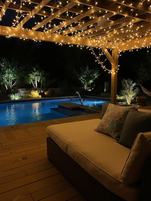 enchanting evening pool lighting