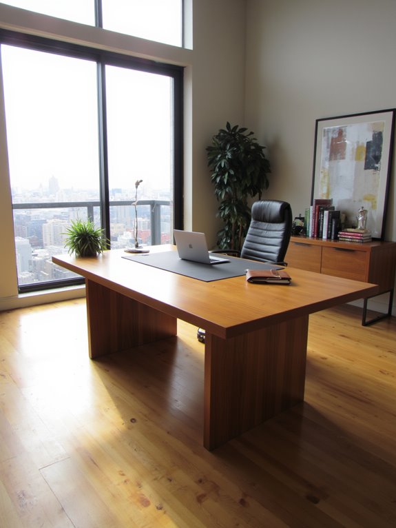 ergonomic well lit organized workspace