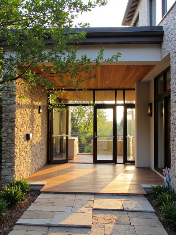 expansive windows enhance entrance