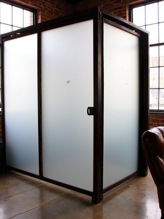 industrial style workspace partitions