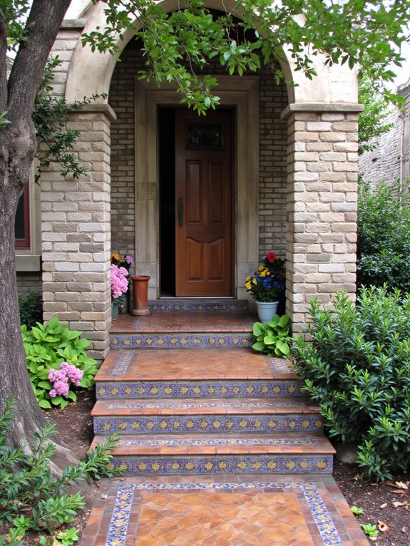 intricate entrance tile borders