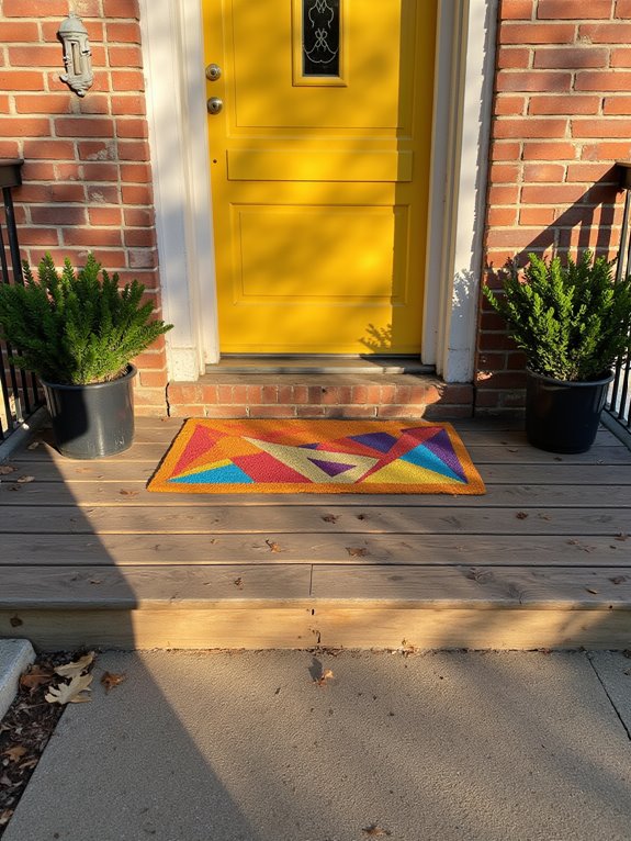 inviting colorful entryway mats