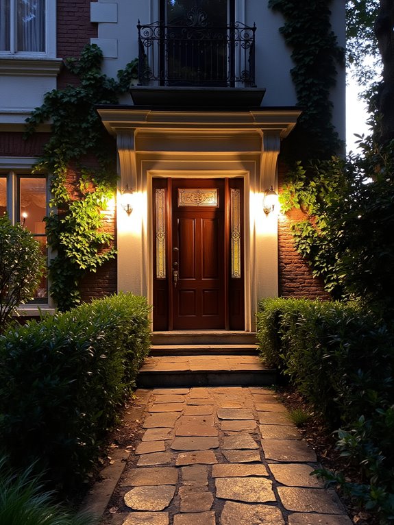 inviting illuminated walkway ambiance