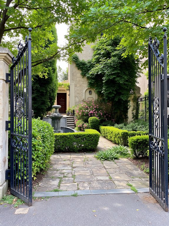 lush landscaping creates tranquility