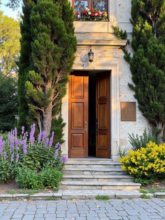 lush landscaping for entrance