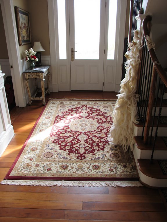 luxurious rugs enhance entrances