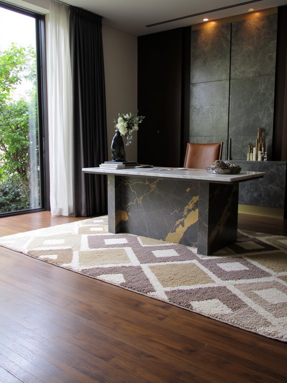 luxurious workspace material selection