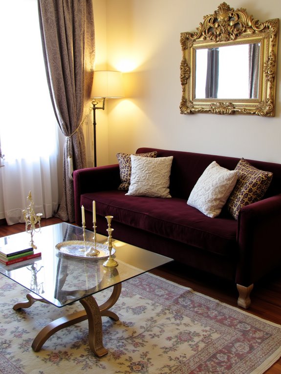 metallic accents enhance elegance