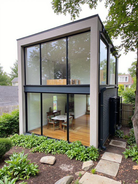 minimalist contemporary glass house