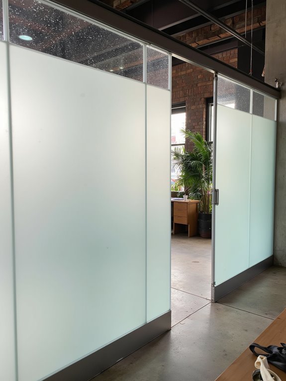 modern glass partitions enhance space