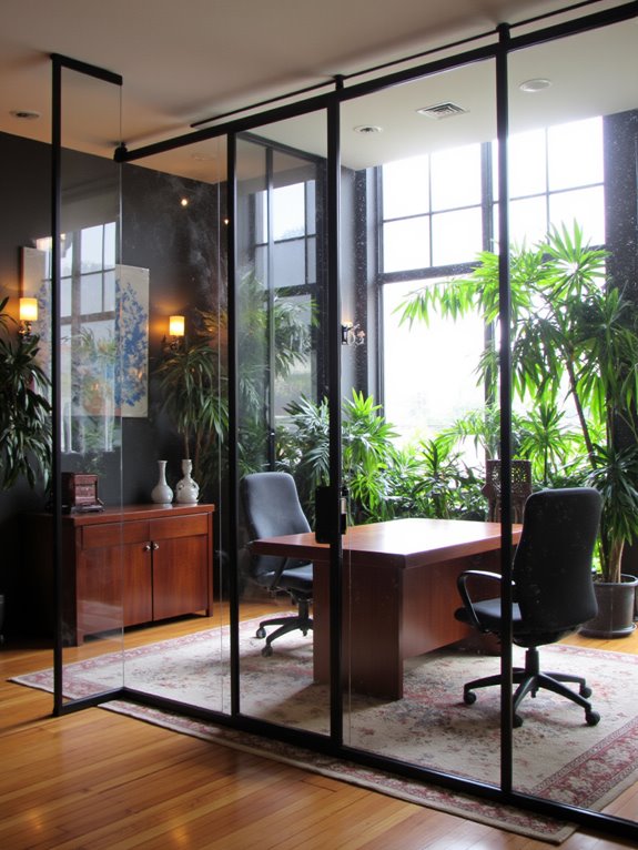 modern glass partitions enhance spaces