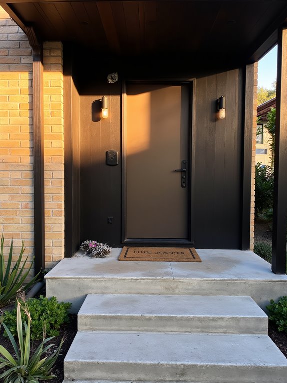 modern lighting enhances entrance