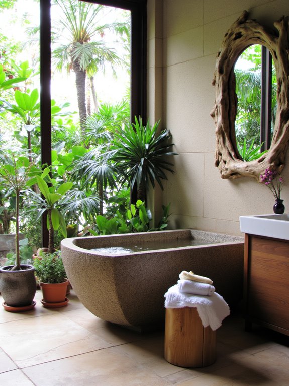 natural bathroom oasis elements