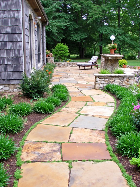 natural stone enhances pathways