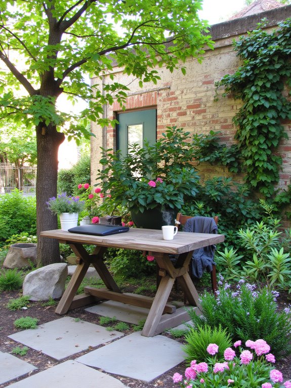 nature inspired outdoor workspace