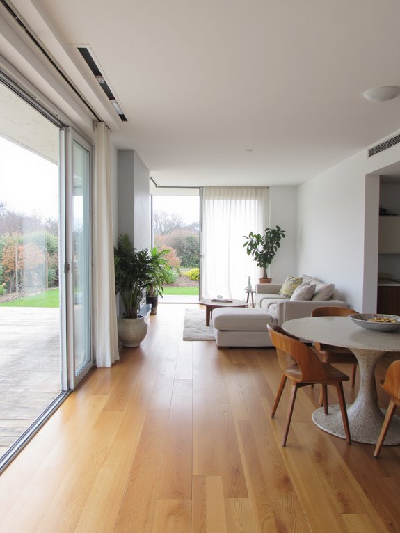 open concept layout enhances brightness