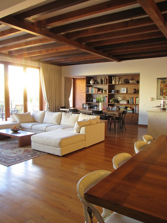 open spacious light filled living