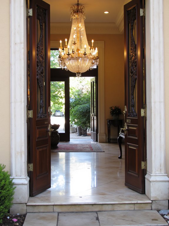 opulent chandelier enhances elegance