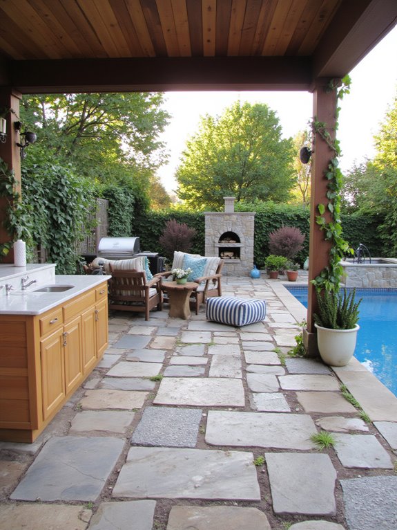 outdoor kitchen entertaining space