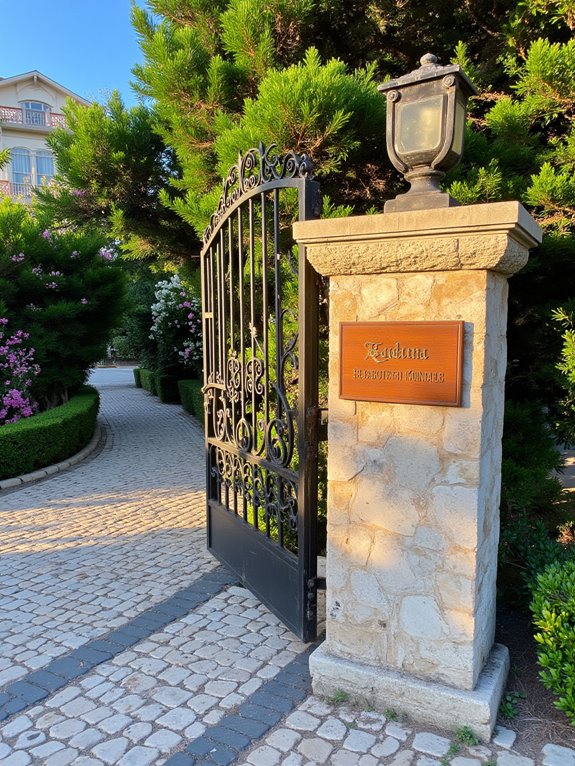 personalized villa entrance signage