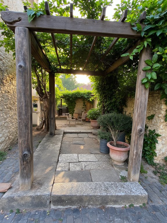 rustic pergola for gatherings