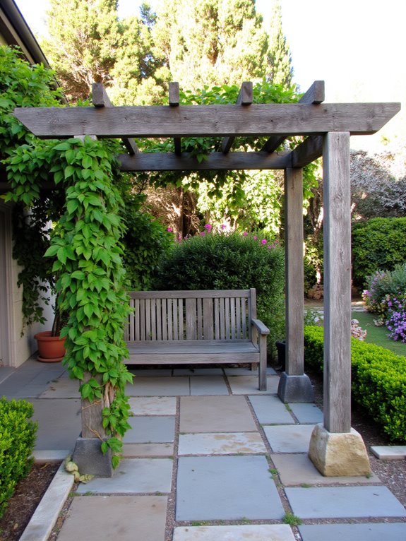 rustic pergola for relaxation