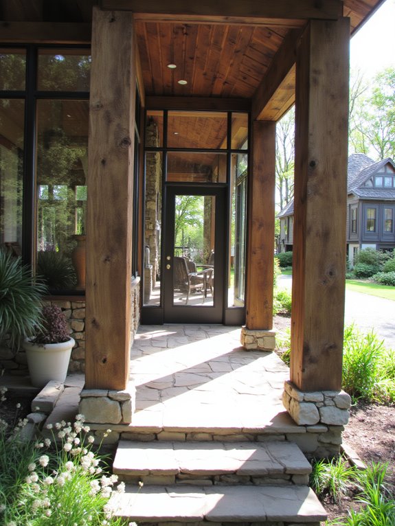 rustic wood meets glass