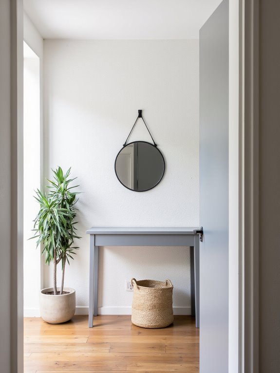 serene monochromatic entrance design