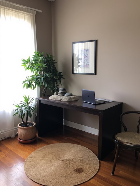 serene natural minimalist workspace