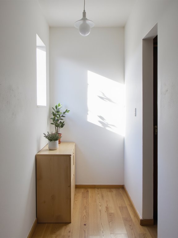 sleek tranquil minimalist hallway