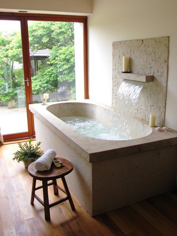 soothing water features enhance ambiance