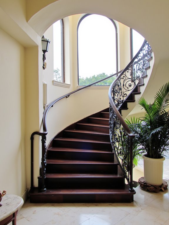 sophisticated curved staircase designs