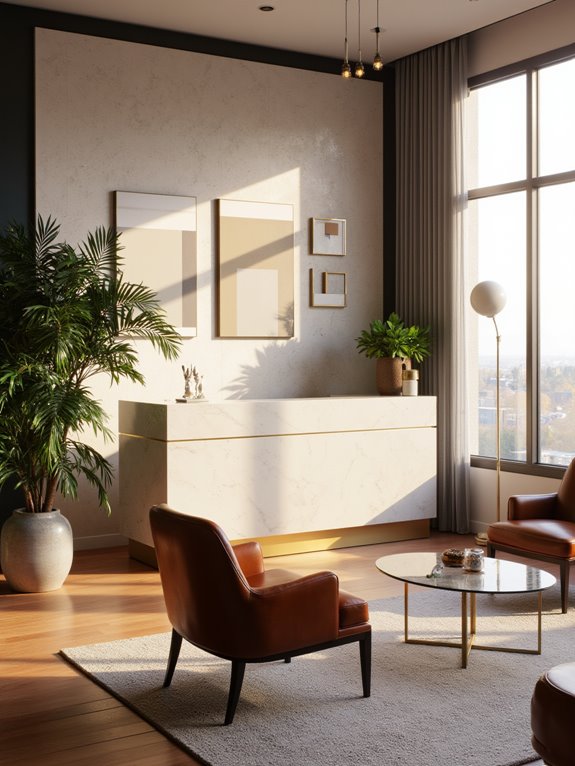 stylish and organized reception area