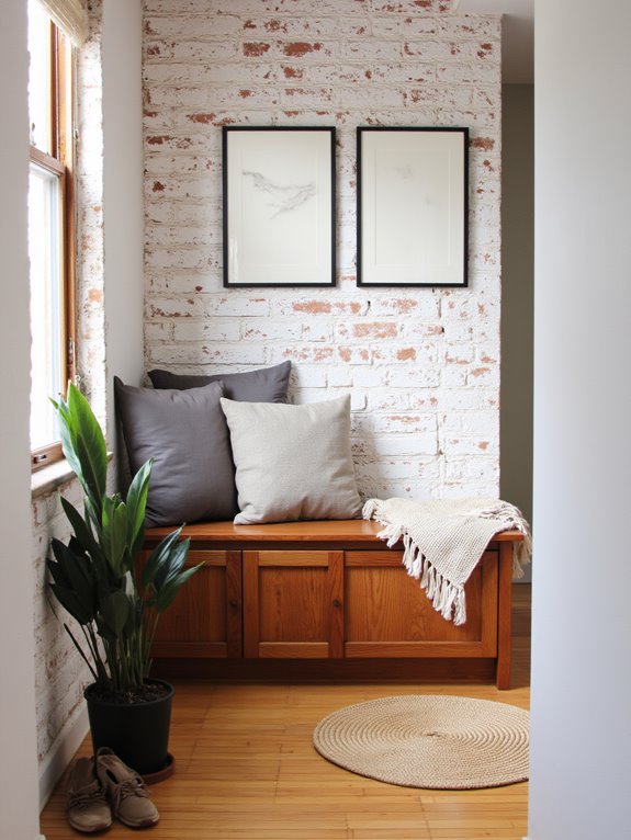 stylish functional hallway benches