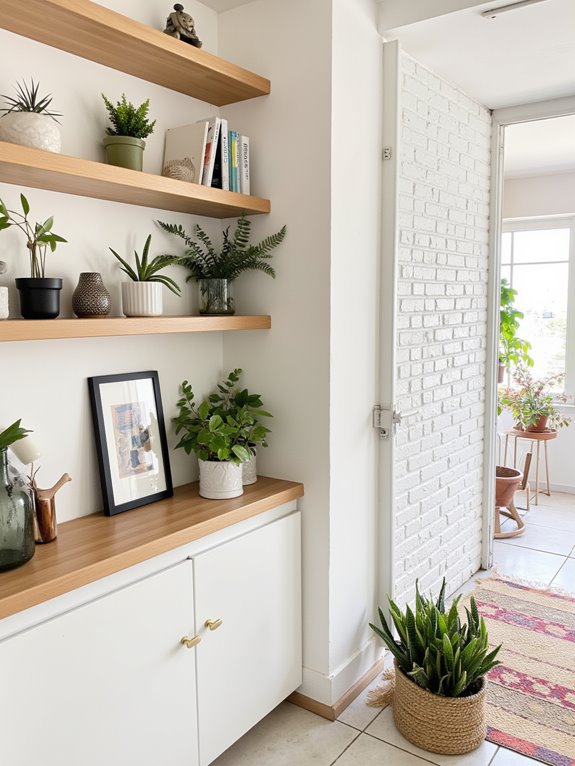 stylish open shelving display