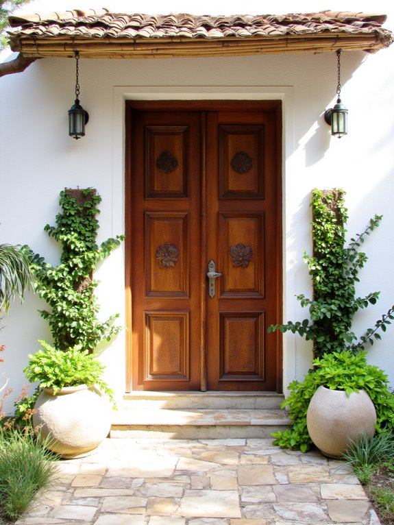 sustainable villa entrance materials