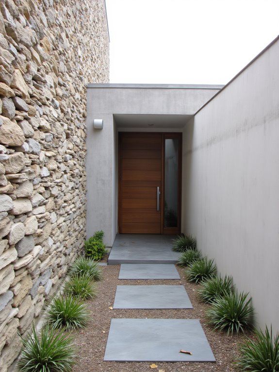 textured finishes enhance entrances