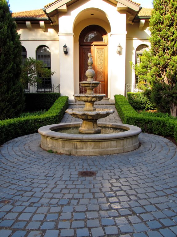 tranquil entryway fountain design