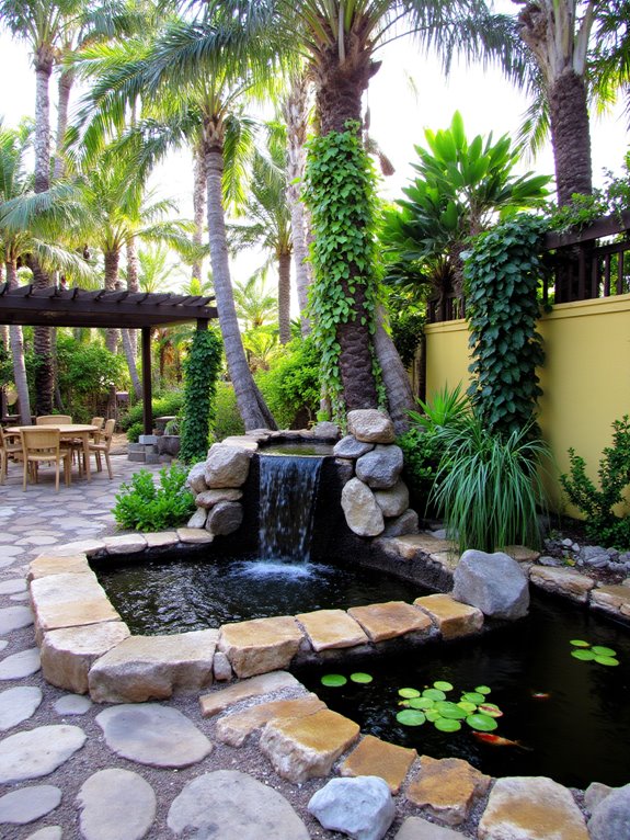 tranquil water feature oasis