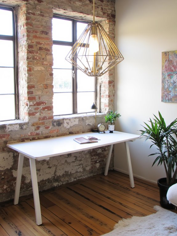 unique fixtures enhance workspace