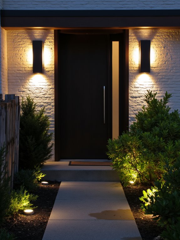 unique lighting enhances entrance