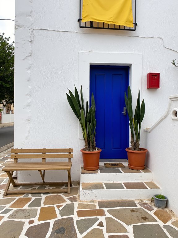 vibrant bold villa entrances