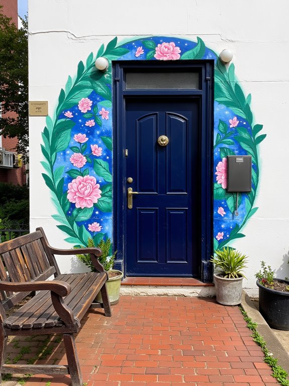 vibrant entryway wall murals