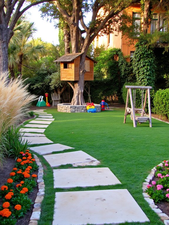 vibrant family friendly garden space