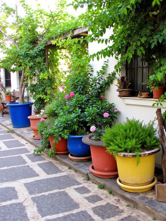 vibrant planters enhance gardens