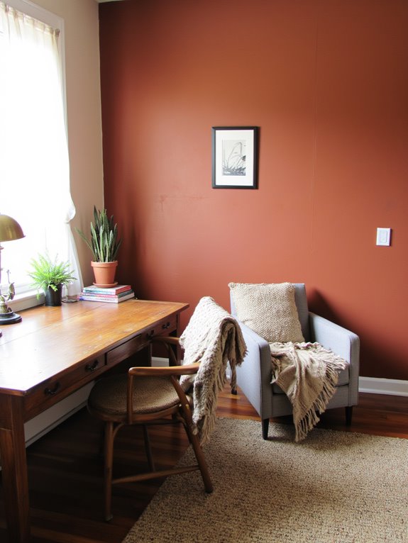 warm terracotta creates comfort